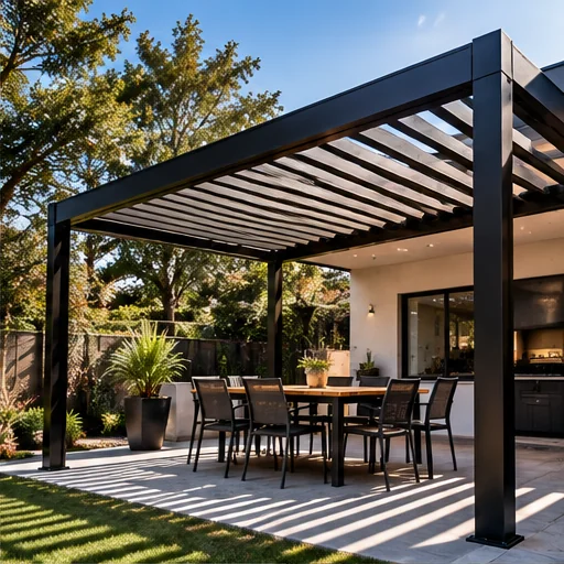 Imagen ilustrativa de pérgola de metal